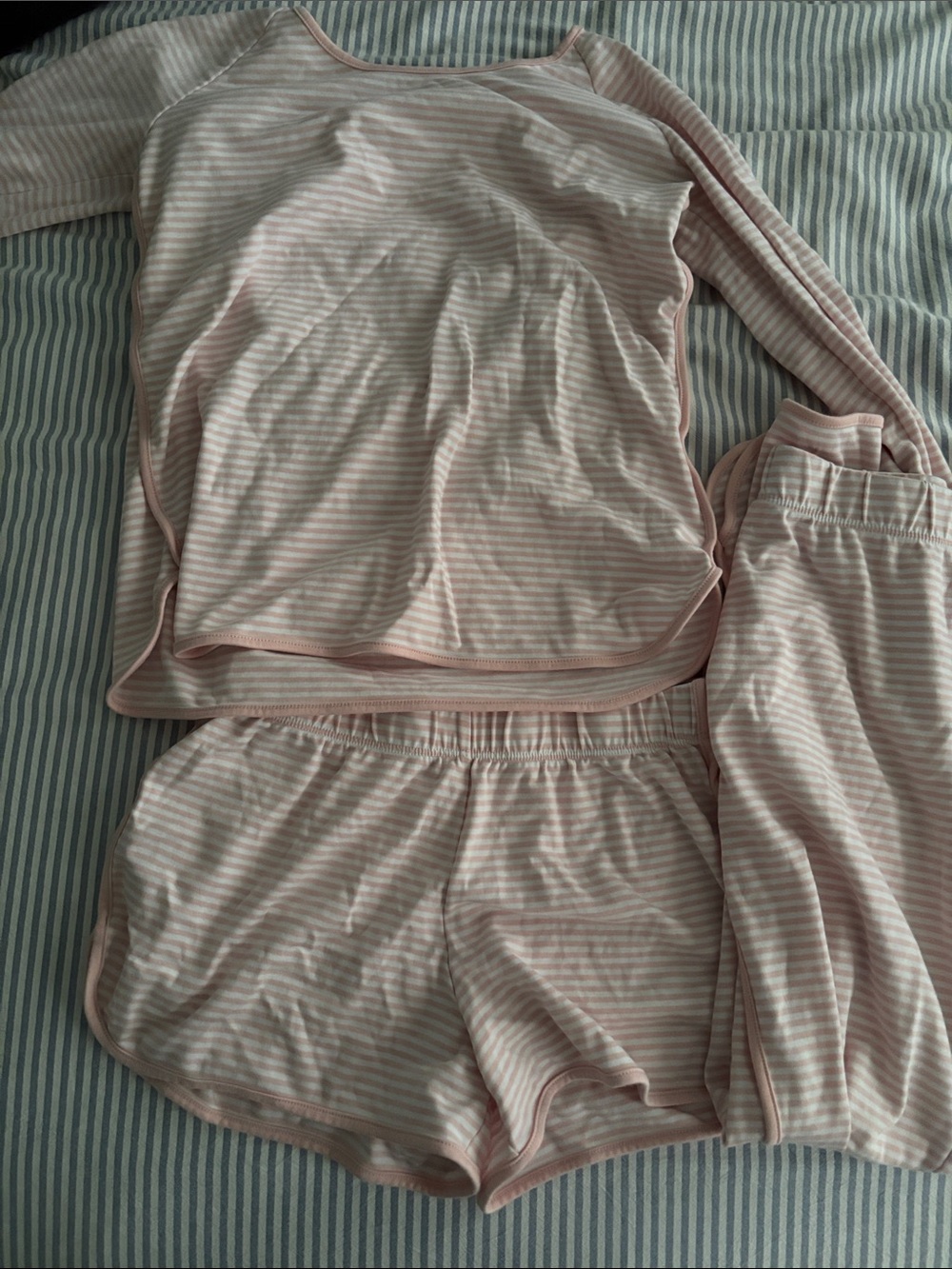 lake pajamas set pink striped xxs